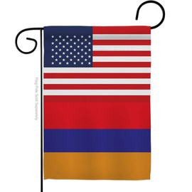 Armenia US Friendship Garden Flag - Regional USA American Alliance World Country Particular Area - House Decoration Banner Small Yard Gift Double-Sided Made in 13 X 18.5