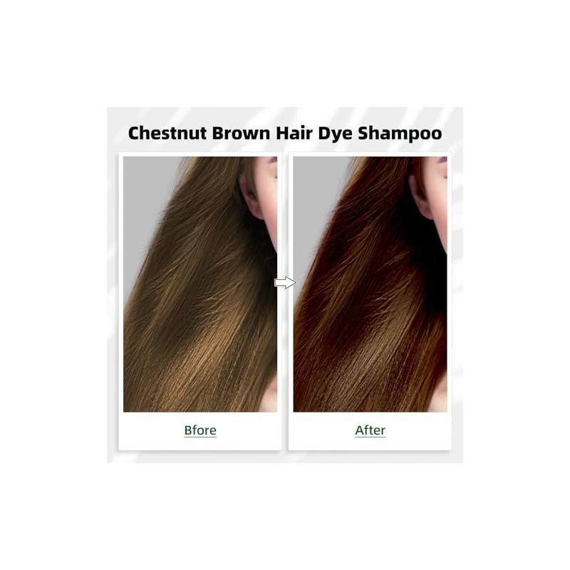 Champú Teñir Cabello Castaño Oscuro Instantáneo Tinte Base Hierbas Cubrir