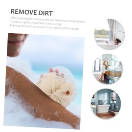 BIUDECO 2 Pack Soft Bath Balls Natural Ramie Fiber Loofahs Body Bath Sponge for Gentle Exfoliating Safe Bubble Rich Anti-Slip Tub Lanyard Included