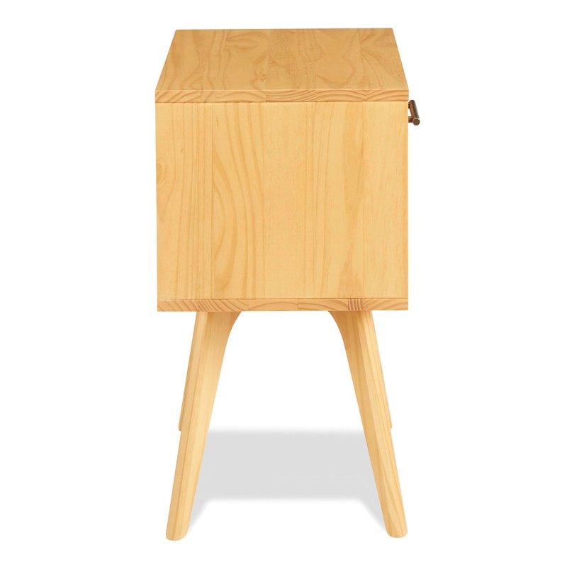 Camaflexi Mid Century Modern One Drawer Nightstand, Oak