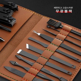 지니홀딩스 고급 네일 관리 세트16종 손톱 발톱 정리세트 손톱깎이 귀이개, 브라운, 1개 Jini Holdings Premium Nail Care Set 16 Pieces Toenail and Fingernail Trimming Set Nail Clipper and Ear Pick, Brown, 1 Piece