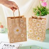 Cheriswelry 12Pcs Kraft Paper Bags Daisy Flower Paper Gift Bags