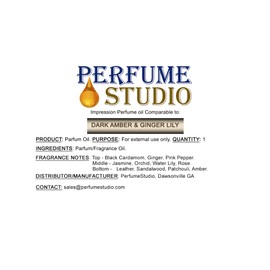 Fragrance Oil 100% Straight Pure Perfume Strength for Soap, Bath Bombs & Candle Making, Incense and Perfume Body Oils; 4oz (Dark Amber & Ginger Lily)