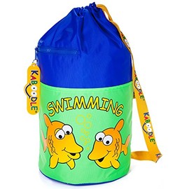 Kaboodle Childrens Waterproof Swim and Sports Bag - Royal Blue and Lime Fish