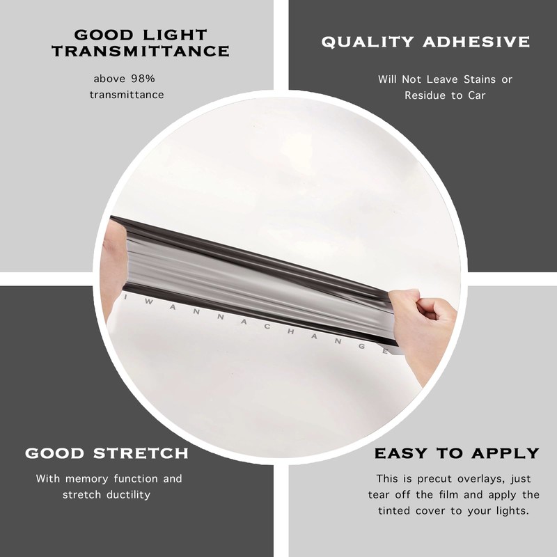 iwannachange Precut Headlight Tail Light Tint Kit Film Fit for