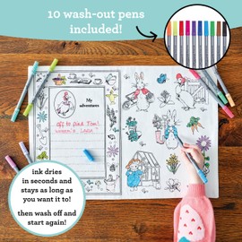 eatsleepdoodle Peter Rabbit™ and Friends Colouring Set for Kids with 10 Washable Markers, 33 x 47 cm, Jemima Puddle-Duck™ Painting Set, Ultra Washable and Reusable, Arts and Crafts for Kids