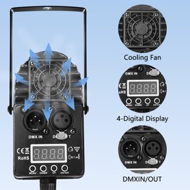 Disco Ball Light, Spotlight for Disco Ball, Pin Light for Mirror Ball Spotlight Stage Light, Dj Disco Spotlight, 4 Color 12W Led Pinspot Light with Remote Control.