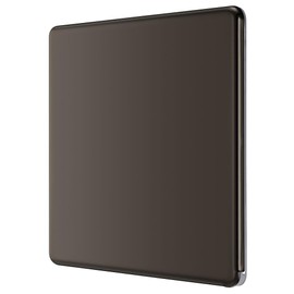 BG Electrical Screwless Single Blank Flat Plate, Black Nickel, FBN94-01