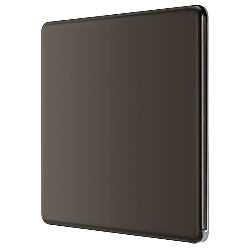 BG Electrical Screwless Single Blank Flat Plate, Black Nickel, FBN94-01