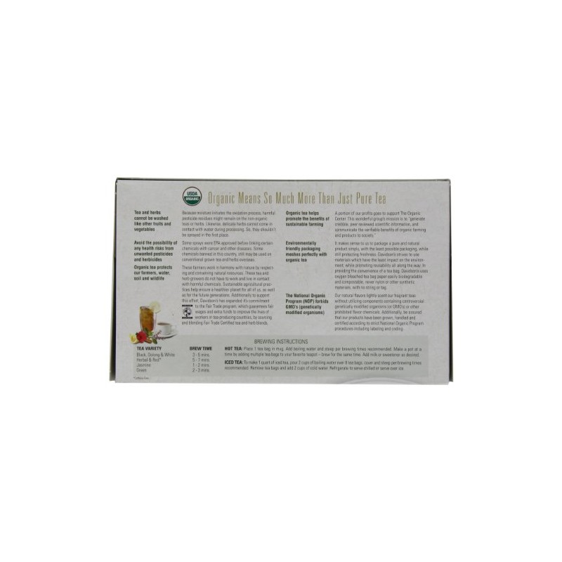 Davidson's Organics, Decaffeinated Green, 100-count Unwrapped Tea Bags
