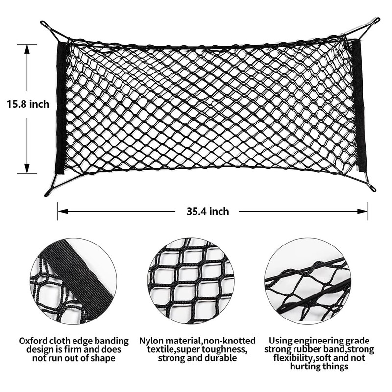 Floor Style Trunk Cargo Net ,Adjustable Elastic Heavy Duty Cargo