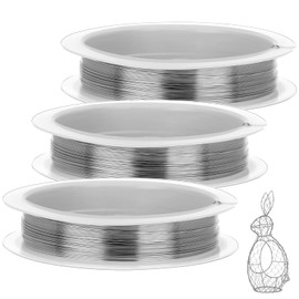 Bewudy 3 Rolls 0.3mm Copper Craft Wire for Jewelry Making, Bailing Wire Snare Wires for Craft (56 Feet/Roll)