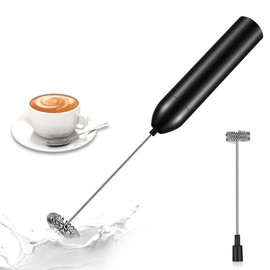 Portable Electric Milk Frother, Battery Operated Pocket Computer Aluminum Alloy Manual Milk Frother Mixer for Coffee/Drinks/Cream