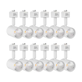 mirrea LED Track Lighting Heads Compatible with Single Circuit J Type Rail Ceiling Spotlight for Accent Task Wall Art Exhibition Lighting 6.5W 3000K Warm White 24° White Painted Pack of 12