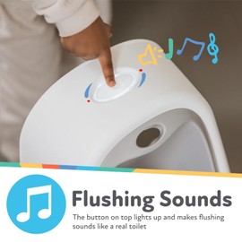 Nuby My Real Training Urinal - Freestanding - With Life-Like Flush Button and Sound - Potty Training for Boys - 18+ Months - White