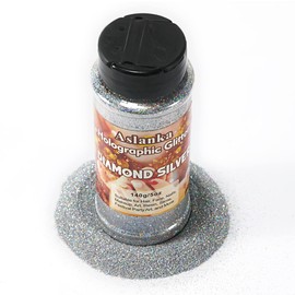 Aslanka 140 g Holographic Glitter Powder, Diamond Silver Glitter Powder Glitter Powder Glitter Colourful Iridescent for Nail Art, Epoxy Resin, Eyeshadow, Face, Crafts, DIY