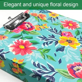 Decorative 3-Ring Binders with Chipboard, 1.5 Inch Wide 3 Ring Floral Hardcover Binder with Dividers & Pockets, Watercolor Blue Floral Design Decorative Hardcover 3 Ring Binder