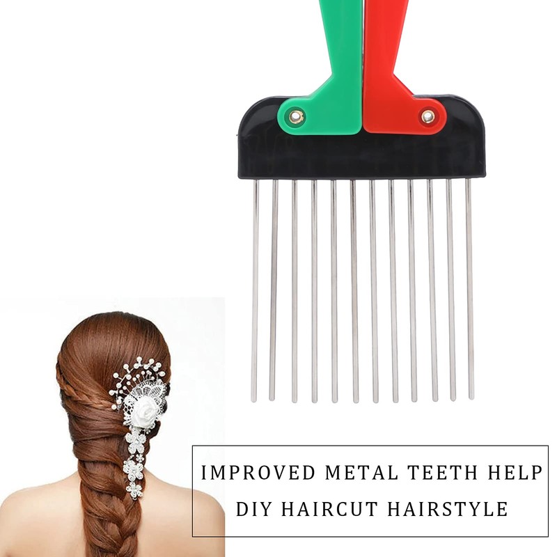 Afro Comb, Metal Hair Combs, Portable Hairdressing Salon Pick Comb