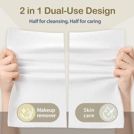 ourmed life Ourmed Life Face Towels, 12"12" Tear-Off Disposable Biodegradable Facial Towels for Sensitive Skin, Lint- free Face Wipes for Washing Face, Skincare and Makeup Removal, Dry Wipes, (60 Ct, 1 Pack)