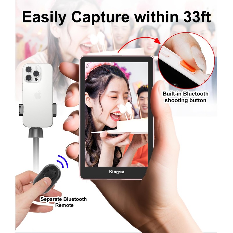 King Ma 4K 30FPS Magnetic Phone Vlog Selfie Monitor Screen,