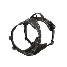 XFSRG Dog Harness Soft Padded Adjustable Tactical Harness with Reflective and D Rings for Dogs Training Outdoor Activities (Black, M)