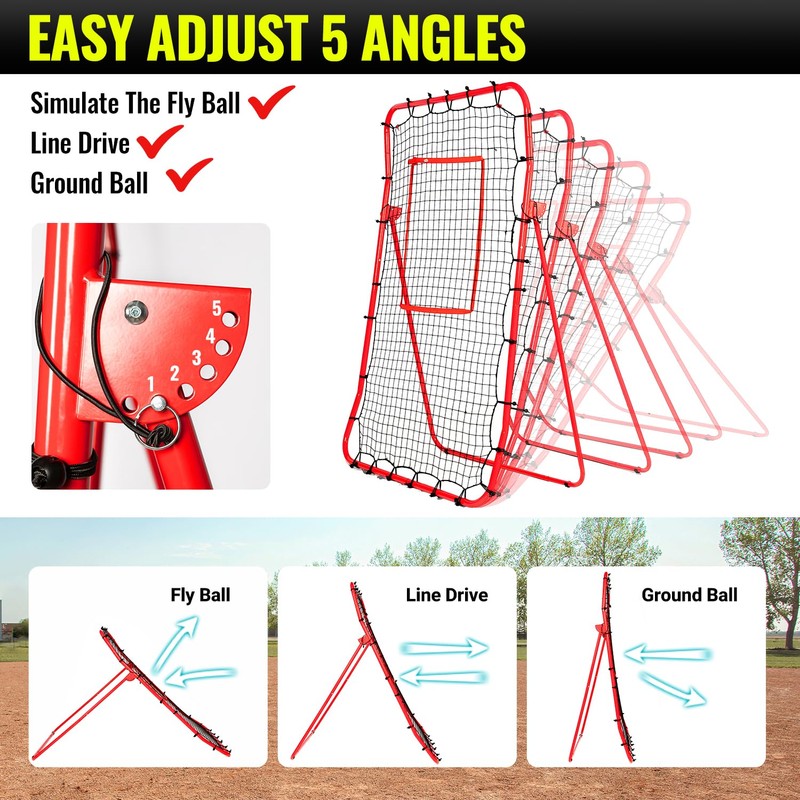 PLAYAPUT 2 in 1 Baseball Rebouder Net and Pitching Net,