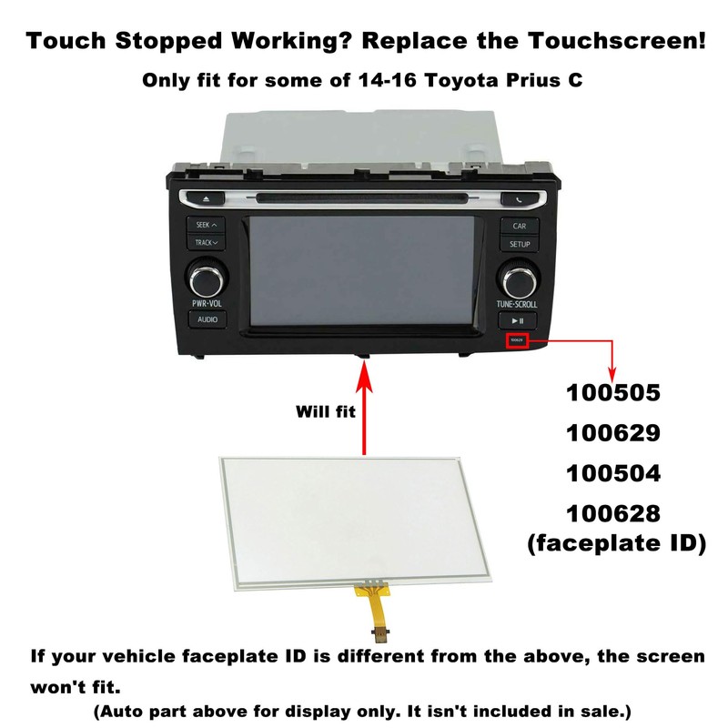 Navigation Touch Screen Digitizer Fit for Toyota RAV4 Prius C