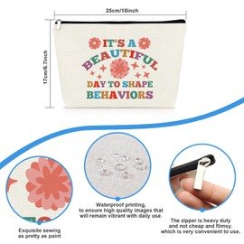 BCBA Therapist Gift Cosmetic Bag Funny Behavior Therapist Gift Behavior Therapist Appreciation Gift RBT ABA Behavior Analyst Gift Special Education Teacher Gift Travel Zipper Toiletry Bag Makeup Pouch