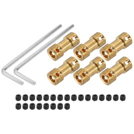 QUARKZMAN Shaft Coupling Connector with Bore of 5 mm - 5 mm Length 20 mm Diameter 9 mm 6 Pieces Shaft Couplings M3 Brass Shafts Rigid Coupling for Car Engine Accessories 3D Printer DIY Robot Copper