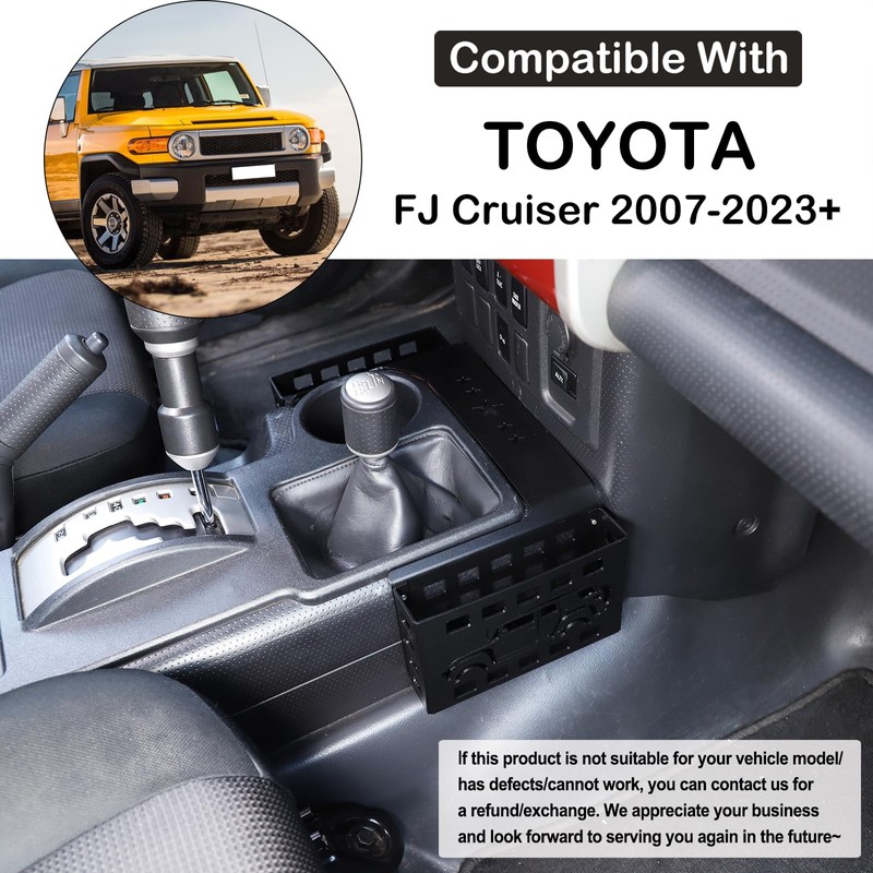 Aunginsy Center Console Gear Storage Box Basket Fit Toyot@a FJ