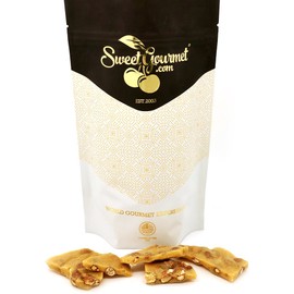 SweetGourmet Original Peanut Brittle Candy, Homestyle Toffee with Nuts, Traditional Sweet Snack, 1 Pound