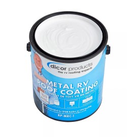 Dicor 1 Gallon White Elastic RV Roof Coating for Metal Roofing Reflective Protection
