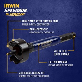 Irwin Tools IWAX2005 Self-Feed Bit 1-1/2In Speedbor Supreme