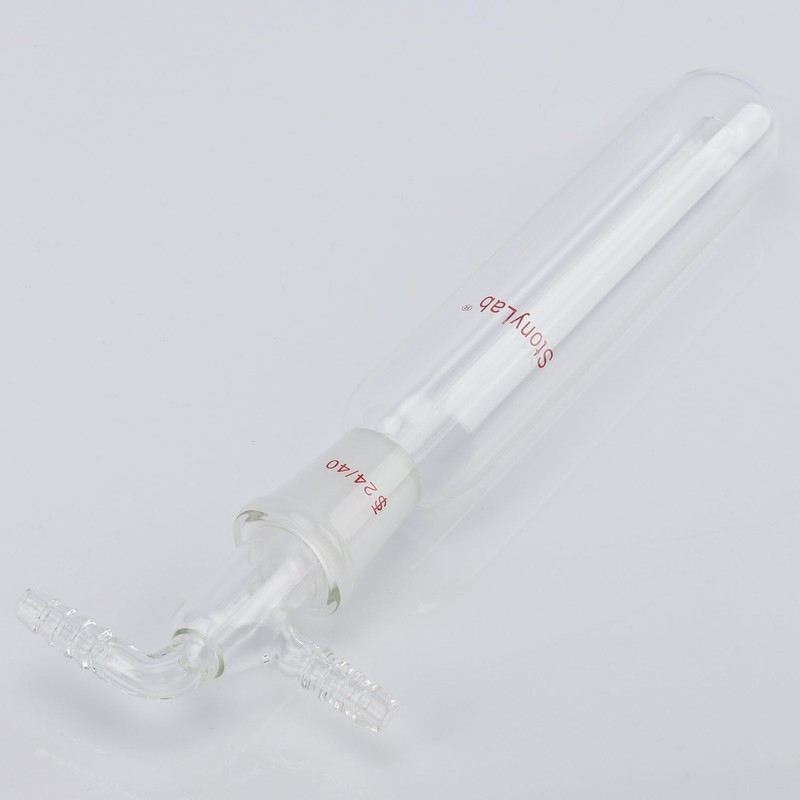 stonylab Glass Vacuum Cold Trap Bubbler with 10mm Serrated Hose,
