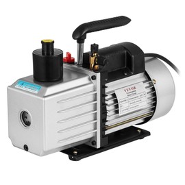 VEVOR Vacuum Pump 8CFM 1HP Two Stage HVAC Rotary Vane Vacuum Pump Wine Degassing Milking Medical Food Processing Air Conditioning Auto AC Refrigerant Vacuum Pump (2-Stage, 8CFM)