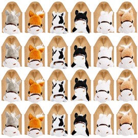 48 Pcs Horse Party Favor Include 24 Mini Stuffed Horse Animals Toys Plush Horse Animals and 24 Foldable Boxes for Adopt a Horse Party Favors Farm Party Goodie Bag Fillers