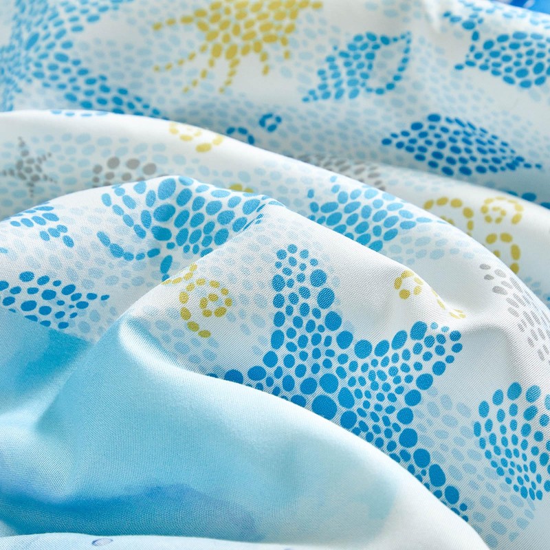 Patchwork Crib Bedding Set Blue Ocean Plaid Design 3 Pieces