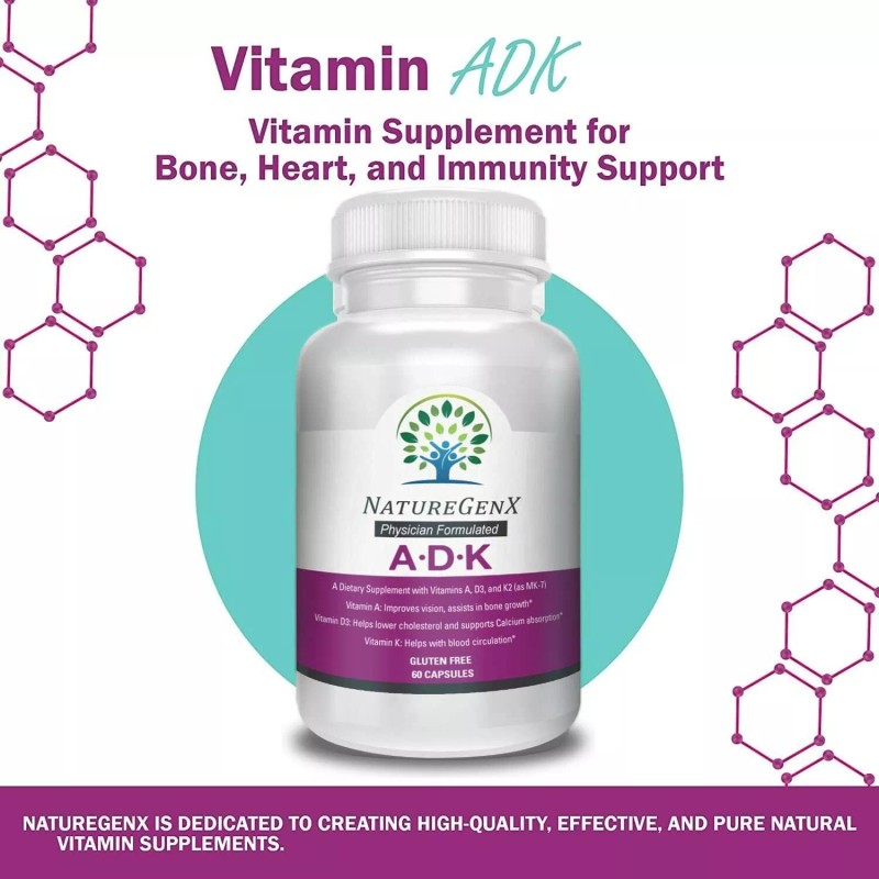 Vitamins ADK Vitamin Supplement 5000 IU Vitamins A, D3, and