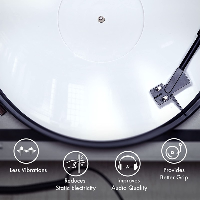 PRO SPIN White Acrylic Turntable Mat - Platter Slipmat for