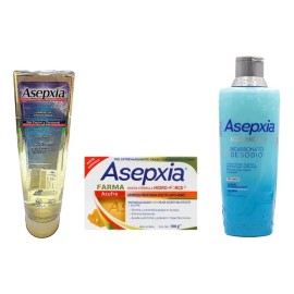 Kit Asepxia Gel Azufre 250 Ml,jabon 100g,agua Micelar 400ml