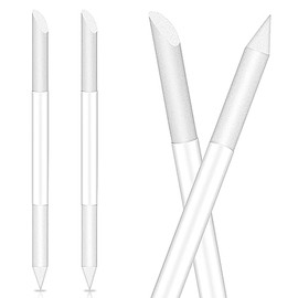Pack of 2 Glass Nail File Round Double-Sided Cuticle Pusher Cuticle Remover Tool Professional Manicure Stick Precision Files Women Cuticle Trimmer