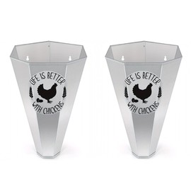 TGEYD 2Pcs Chicken Cone Galvanized Steel Poultry Restraining Cone Flat Back Design and Easy Installation, for Chicken,for Large Layers, Broilers, Roasters, Turkeys Up to 8 Pounds Poultry Killing Cone