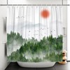 Sillsloso Forest Shower Curtain Nature Mountain Landscape Sunrise Woodland, Waterproof