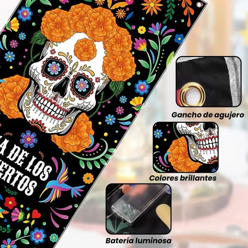 Banner De Halloween Para Puerta Cartel De Día De Los