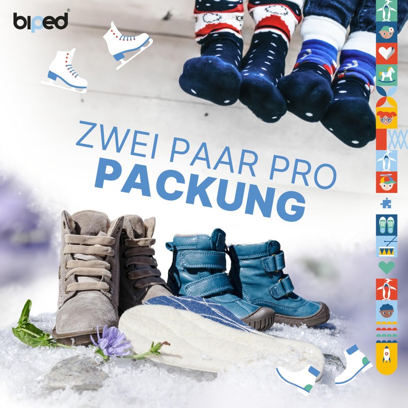 Biped Z2692 2 Pairs of Children's Insoles with Real Lambswool