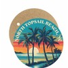 North Topsail Beach North Carolina Beach Sunset Round Wooden 2.5"