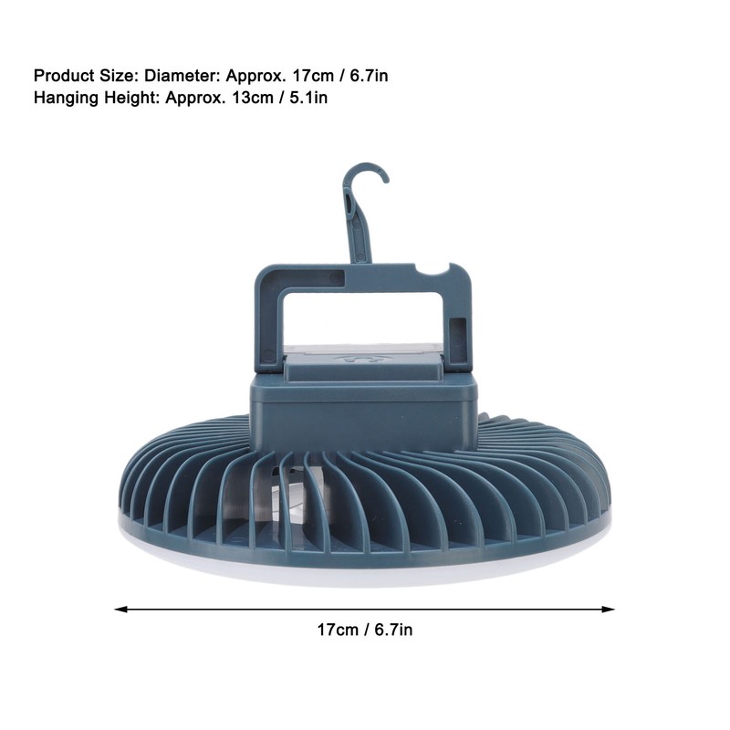 Portable Camping Fan Light LED with Magnet Hook USB Charging