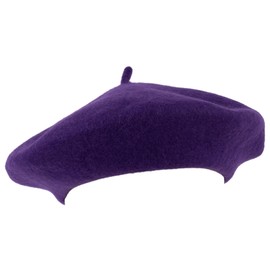ZAKIRA Plain Wool Beret Hat for Men and Women, purple
