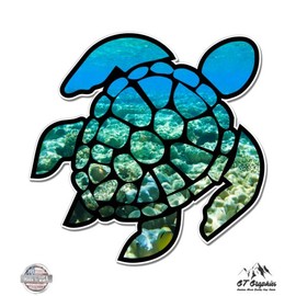 GT Graphics Sea Turtle Underwater Coral Reef - 8" Vinyl Sticker - for Car Laptop I-Pad - Waterproof Decal