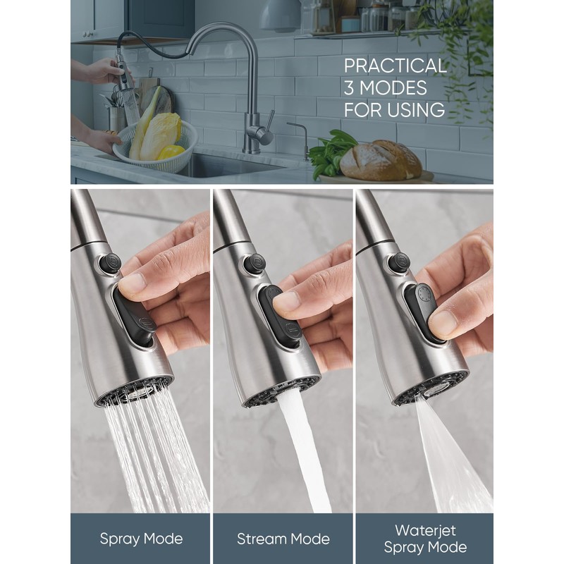 Cobbe Kitchen Faucet Head Replacement, Pull Down Spray Head for